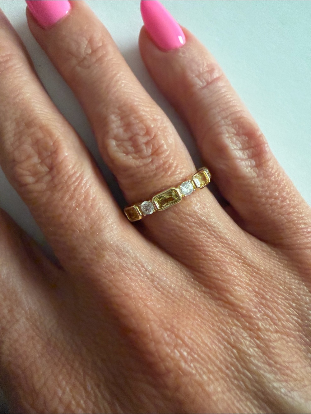 18K Gold Filled Bezel-Set AAA CZ Eternity Ring